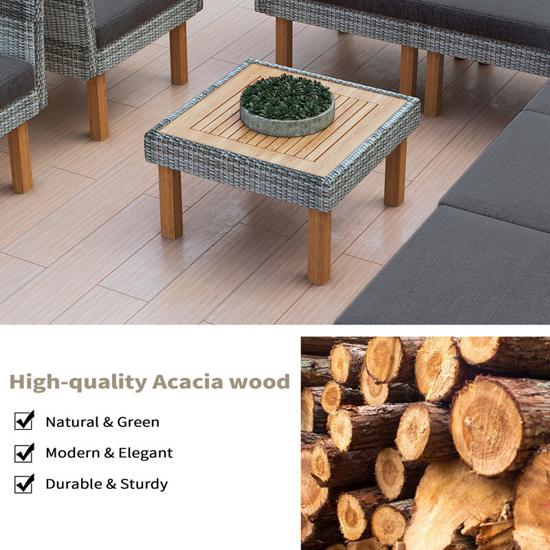 Merax 9-Piece Outdoor Patio Rattan Sofa Table Set
