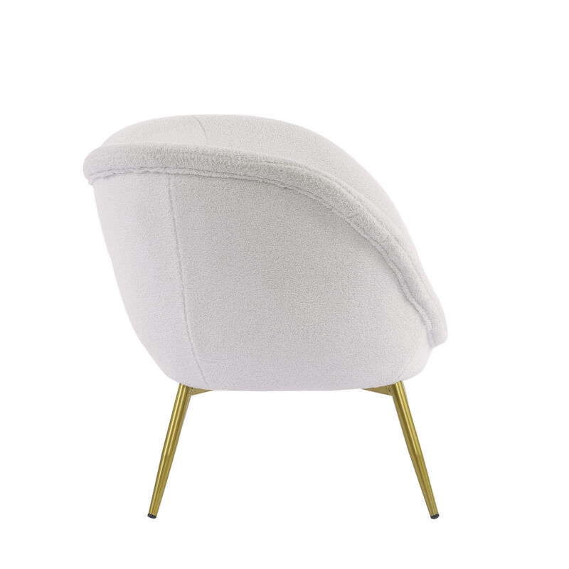 Merax Modern Teddy Accent Chair with Metal Legs