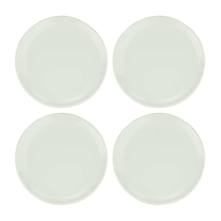 Gourmet dia.9" Round Warm White Porcelain Plate (Set of 4)