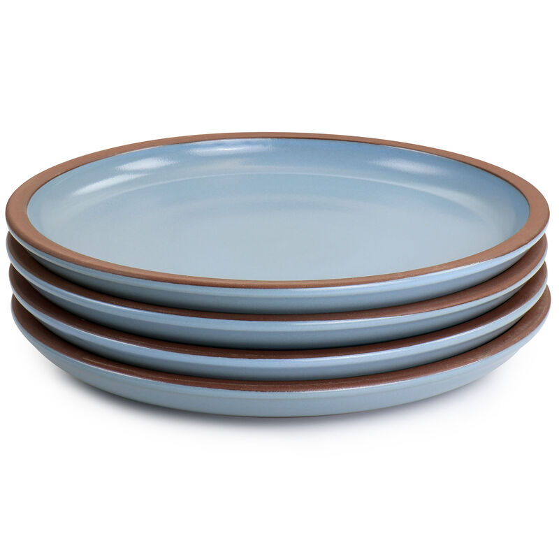 Gibson Elite Dumont 4 Piece Terracotta 10.8in Dinner Plate Set in Light Blue