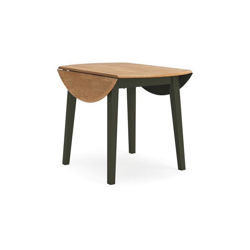 Gasy Dining Table, Extendable 26-42 Inch, Dark Green Wood, 2 Leaves - Benzara