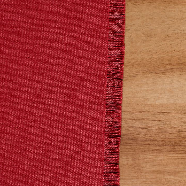 Solino Home 100% Pure Linen Table Runner 14 x 108 Inch | Fringe