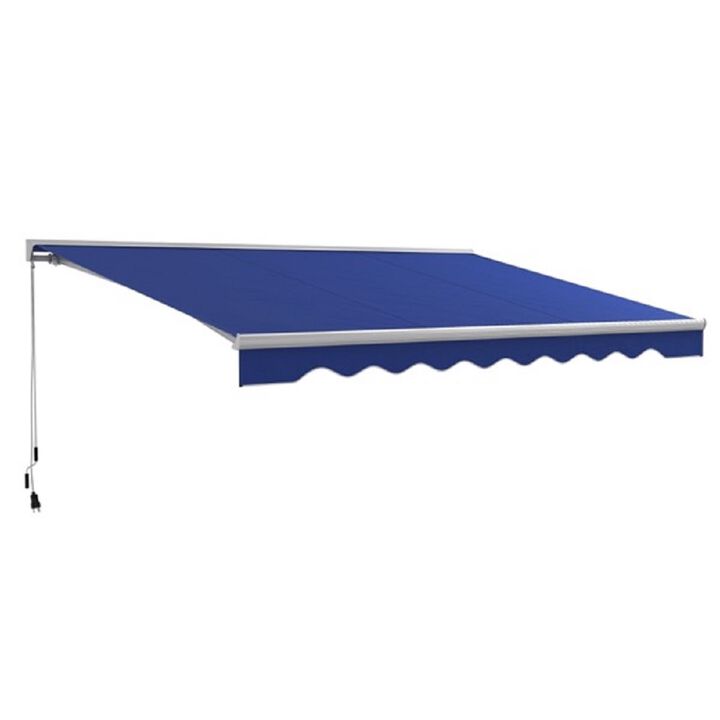 Remote-Controlled Retractable Patio Awning, Weather-Resistant Motorized Canopy