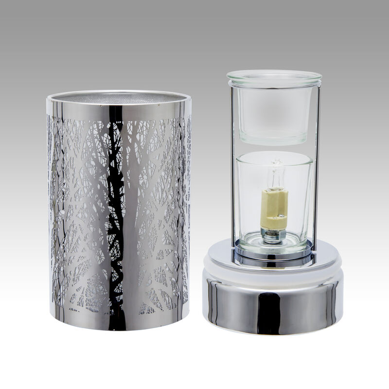 7" Touch lamp/Oil burner/Wax warmer - Silver Forest