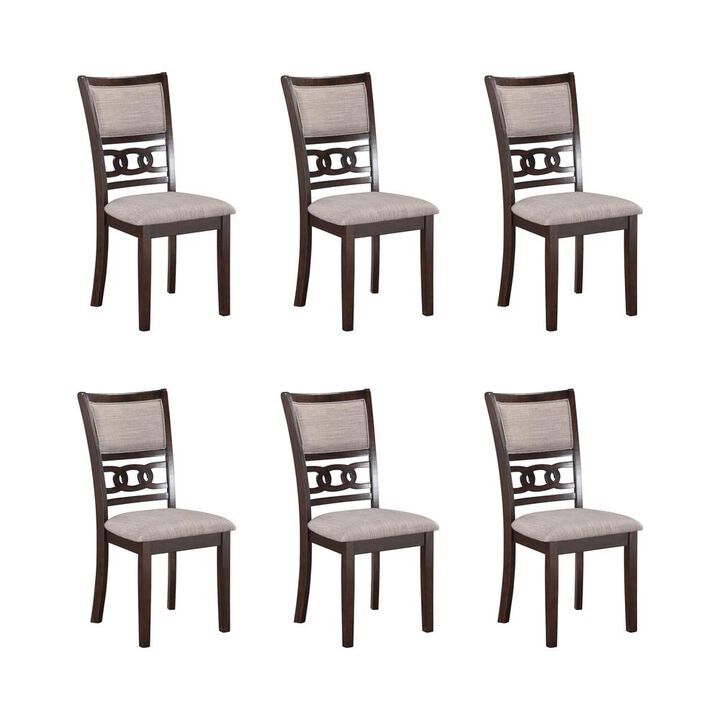 New Classic Furniture Gia Cherry Wood Dining Chair with Fabric Seat (Set of 6)