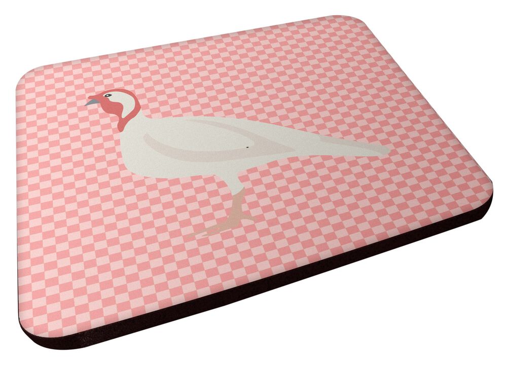 Caroline's Treasures Beltsville Small White Turkey Hen Pink Check Decorative coasters, 3.5, Multicolor