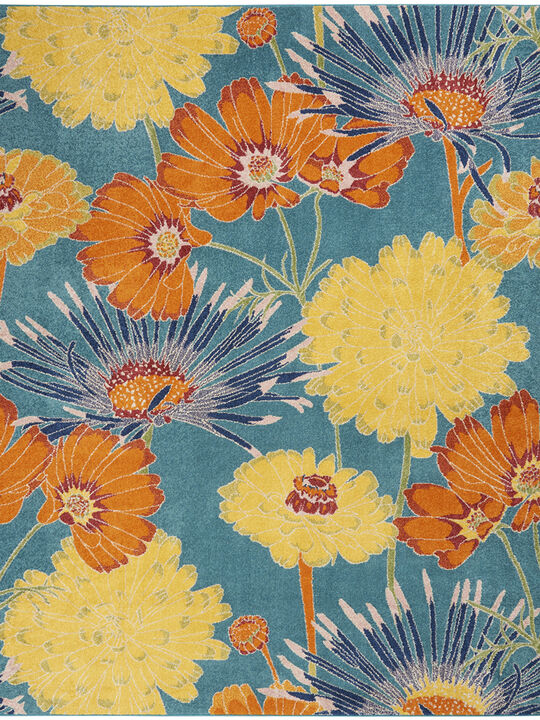 Allur ALR06 Turquoise/Multicolor 4' x 6' Rug