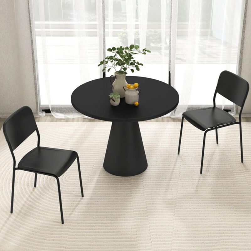 Hivvago Modern Dining Chairs Set of 4 with Tilted Backrest and Sturdy Metal Legs