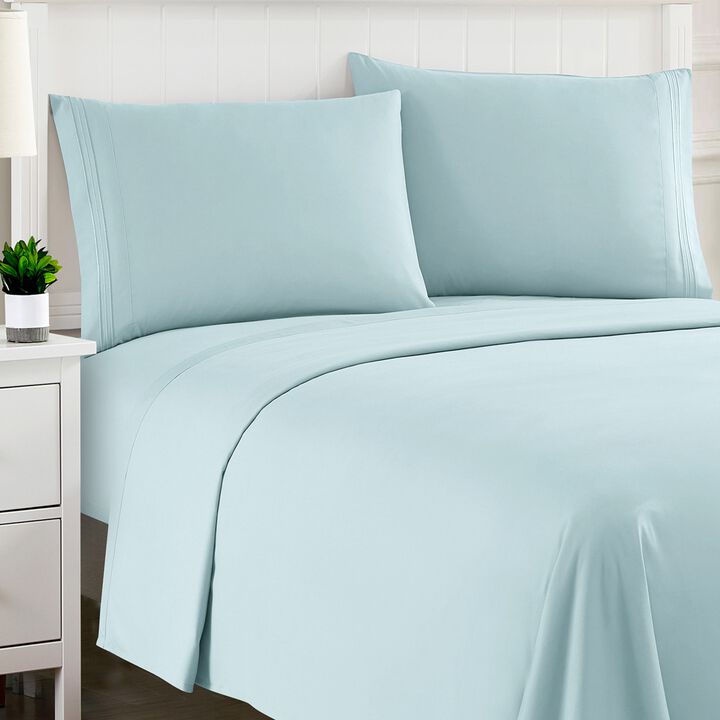 5 Piece Sheet Set, Ultra Soft 1800 Series Collection - Split King, Royal Blue