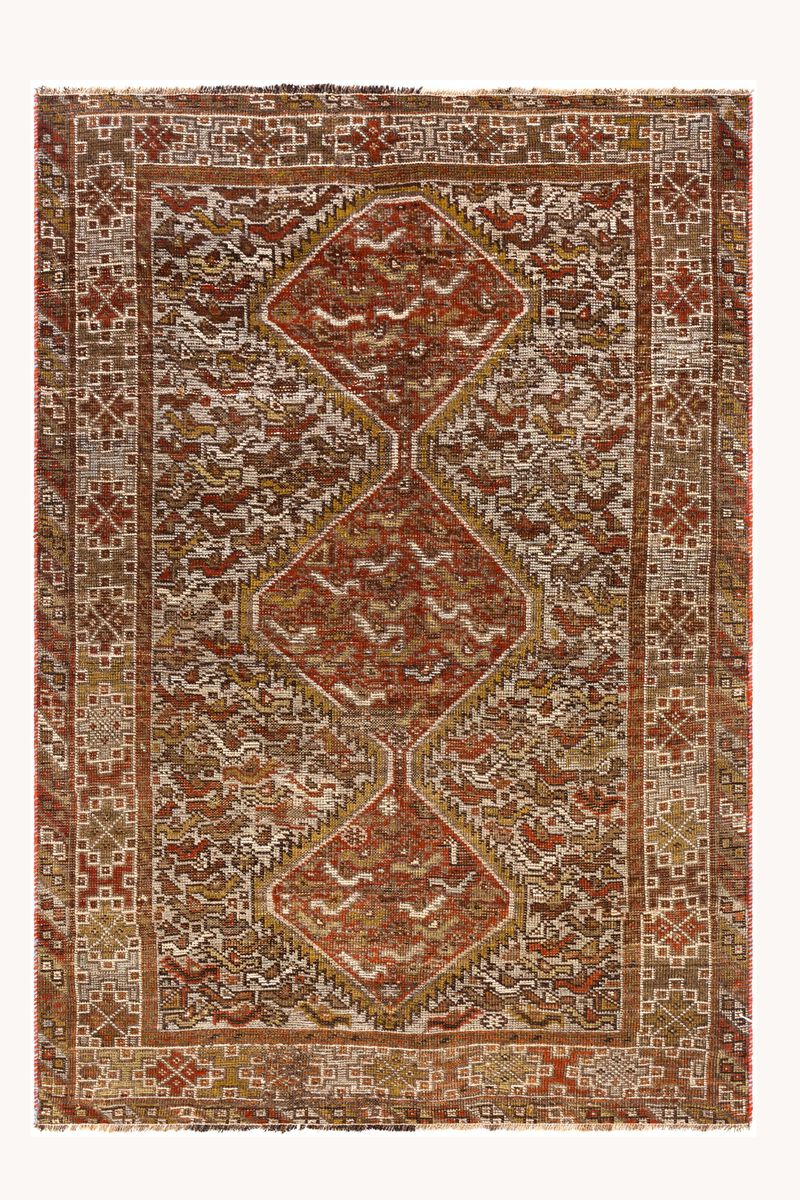 District Loom Antique Persian Shiraz Accent Rug-Havre