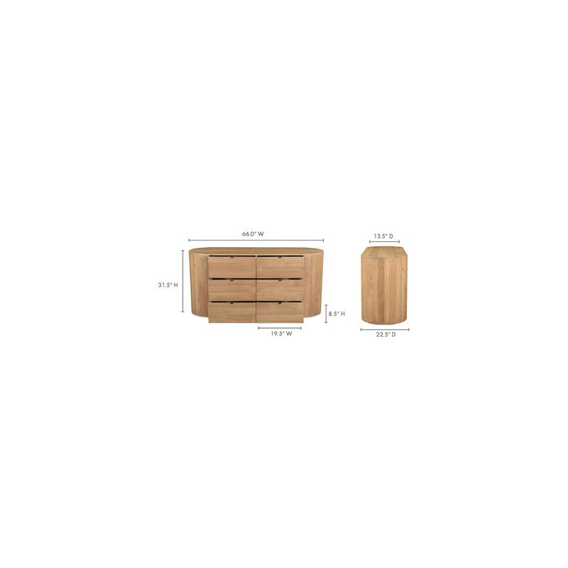 Moe's Home Collection Theo 6 Drawer Dresser