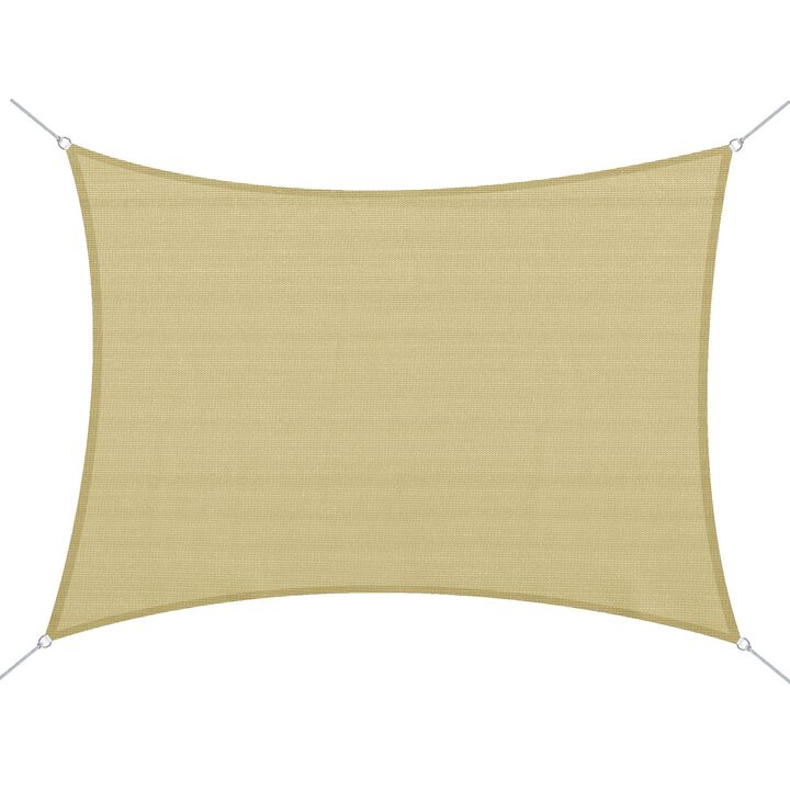 Sand-Colored Sun Blocker: 20x16ft Rectangular Shade Sail for Outdoor Spaces Sand-Colored Sun Blocker: 20x16ft Rectangular Shade Sail for Outdoor Spaces