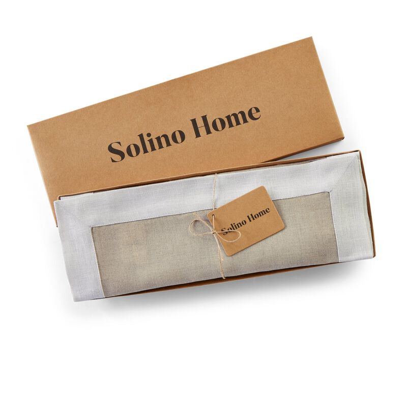 Solino Home 100% Pure Linen 14 x 19 Inch Placemats Set of 4 | Festive Edge