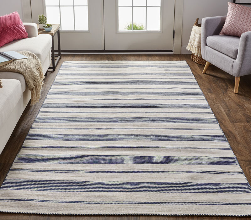 Duprine 0560F White/Ivory/Blue 4' x 6' Rug