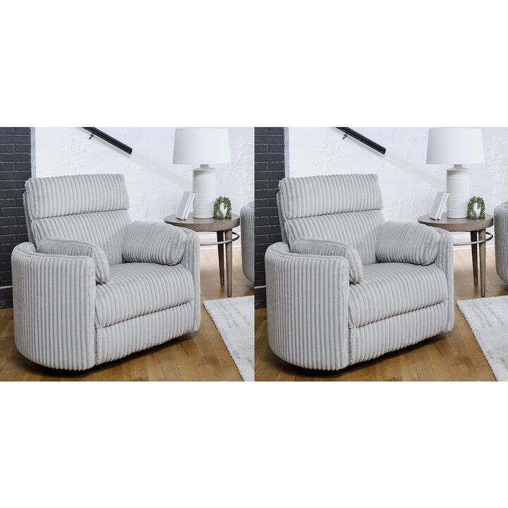 Parker Living Mega Grey Power Swivel Glider Recliner Two Pack