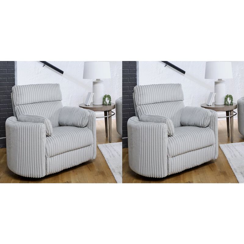 Parker Living Mega Grey Power Swivel Glider Recliner Two Pack