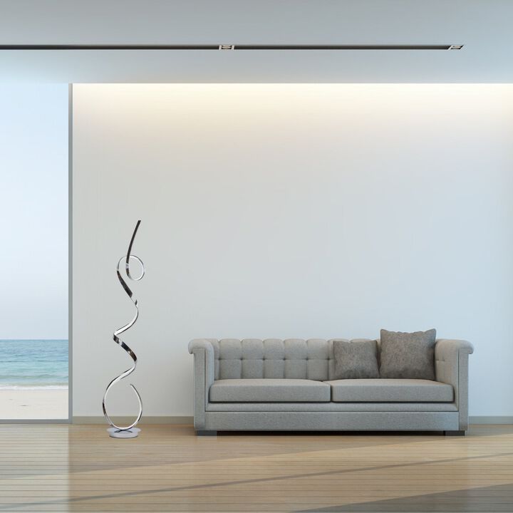 Amsterdam Floor Lamp Chrome Metal Dimmable Integrated LED