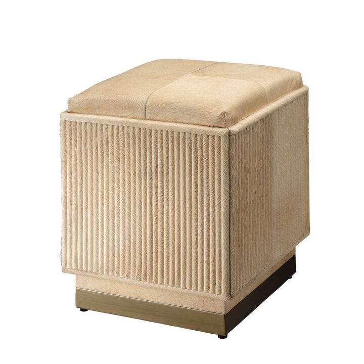 Easton Ottoman, Tan Hide