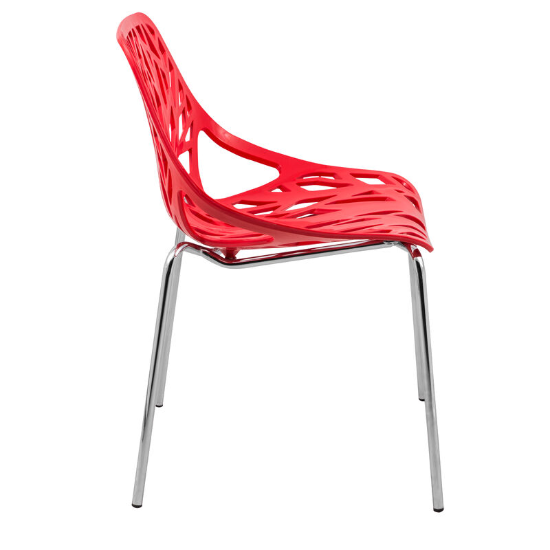 LeisureMod Modern Asbury Dining Chair w/ Chromed Legs