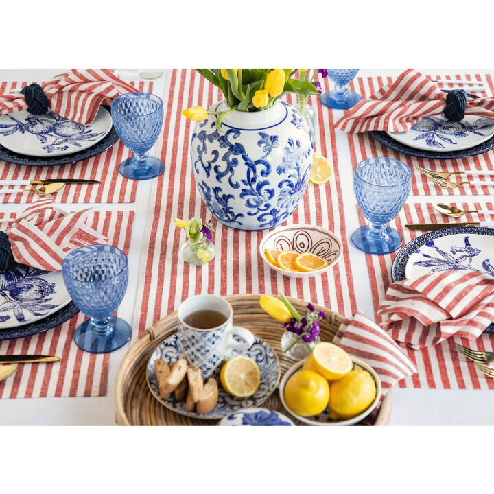 Solino Home 100% Pure Linen Table Runner 14 x 72 Inch | Amalfi Stripe