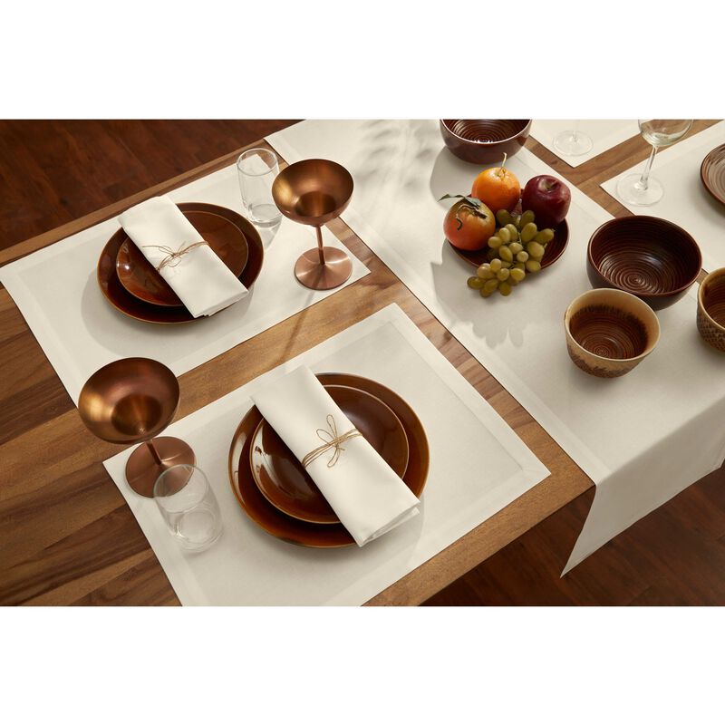 Solino Home Cotton Linen 14 x 19 Inch Placemats Set of 6 | Dru - Cotton Linen Plain