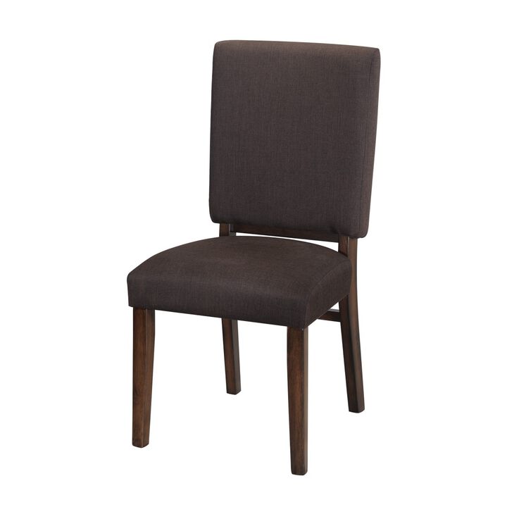 Chocolate Brown Fabric Side Chairs 2 Piece Set