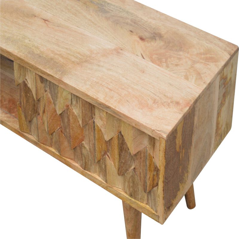Pineapple Carve Sliding  Solid Wood Media Unit
