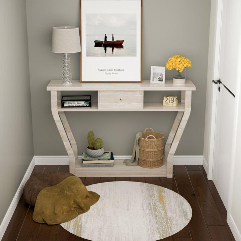 Hivvago Console Hall Table with Storage Drawer and Shelf