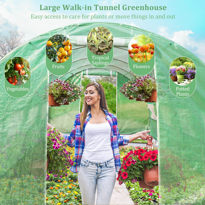 Greenhouse with  Windows and Doors for Outdoor