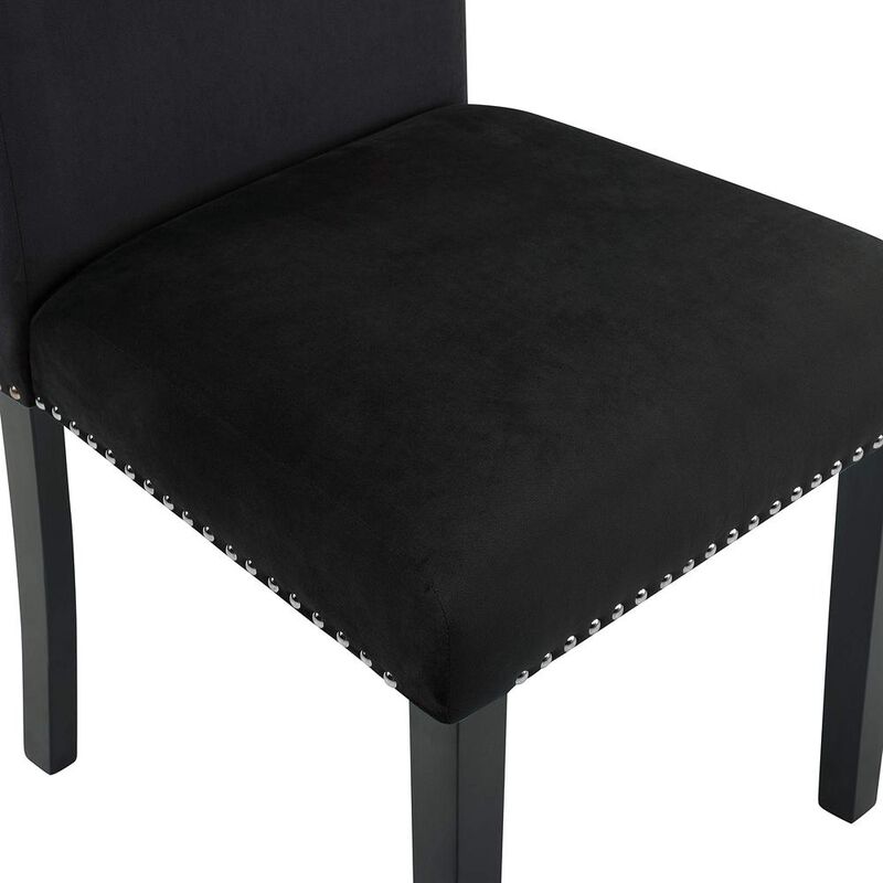 New Classic Furniture Celeste Black Wood Upholstered Dining Chair (Set of 6)