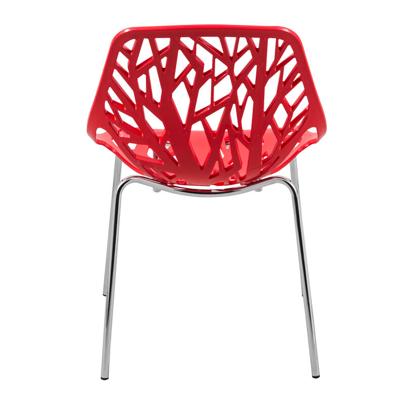 LeisureMod Modern Asbury Dining Chair w/ Chromed Legs