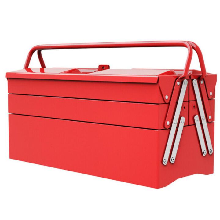 20 Inch Metal Tool Box Portable with 5 Trays Cantilever 20 Inch Metal Tool Box Portable with 5 Trays Cantilever