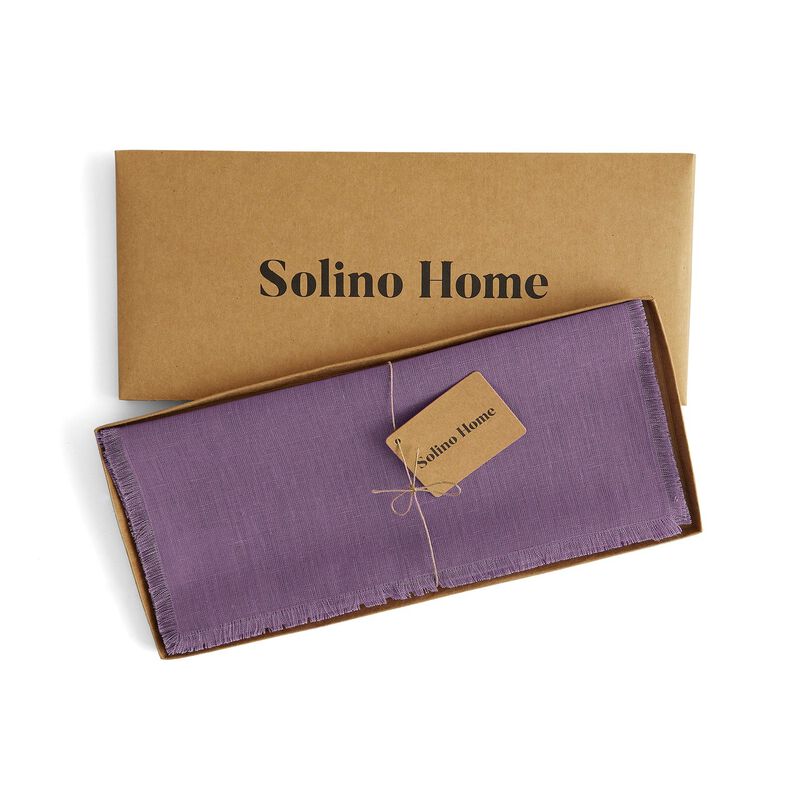 Solino Home 100% Pure Linen Table Runner 14 x 108 Inch | Milan