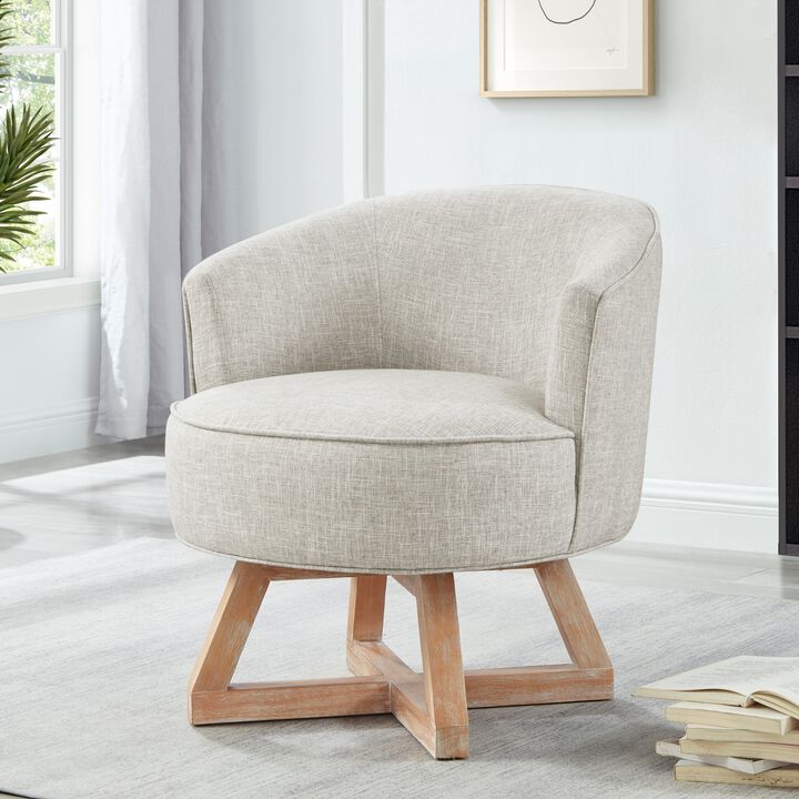 Merax Classic linen Fabric Swivel Accent Chair