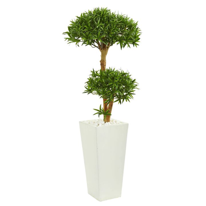 Nearly Natural 50-in Bonsai Styled Podocarpus Artificial Tree in Planter