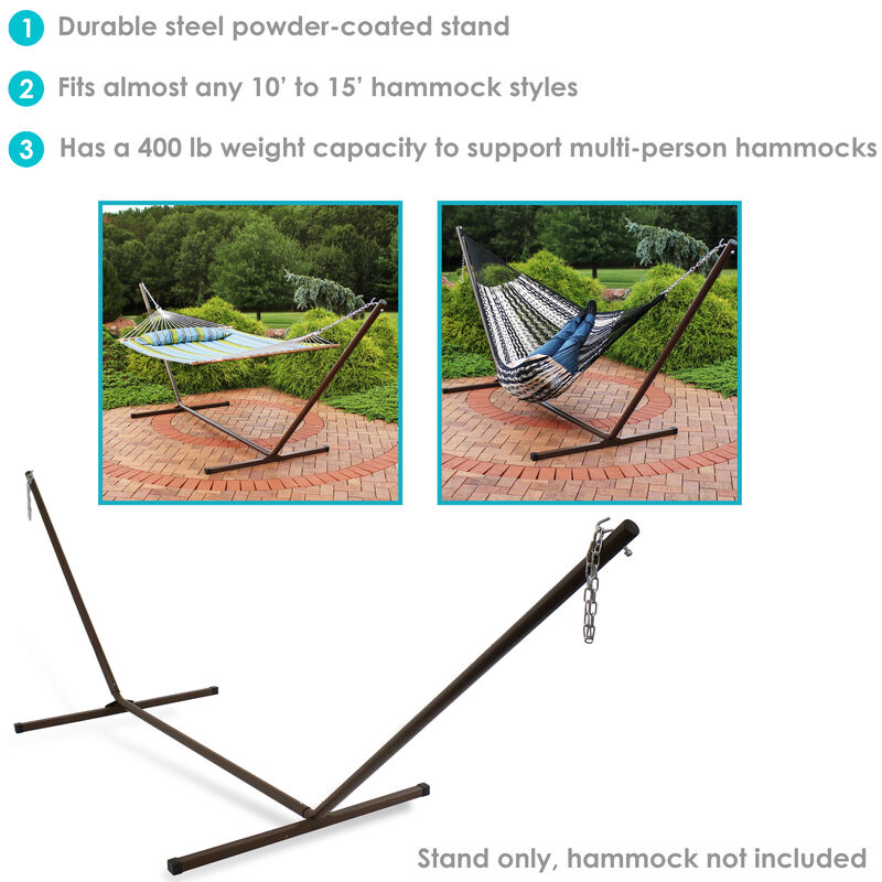 Sunnydaze Powder-Coated Steel Beam Construction Hammock Stand