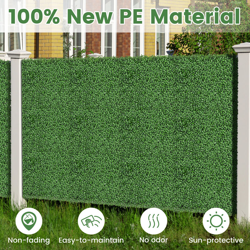 12-Pack 20x20 Inch Artificial Boxwood Wall Panels with Insertable Branches for Stunning Decor