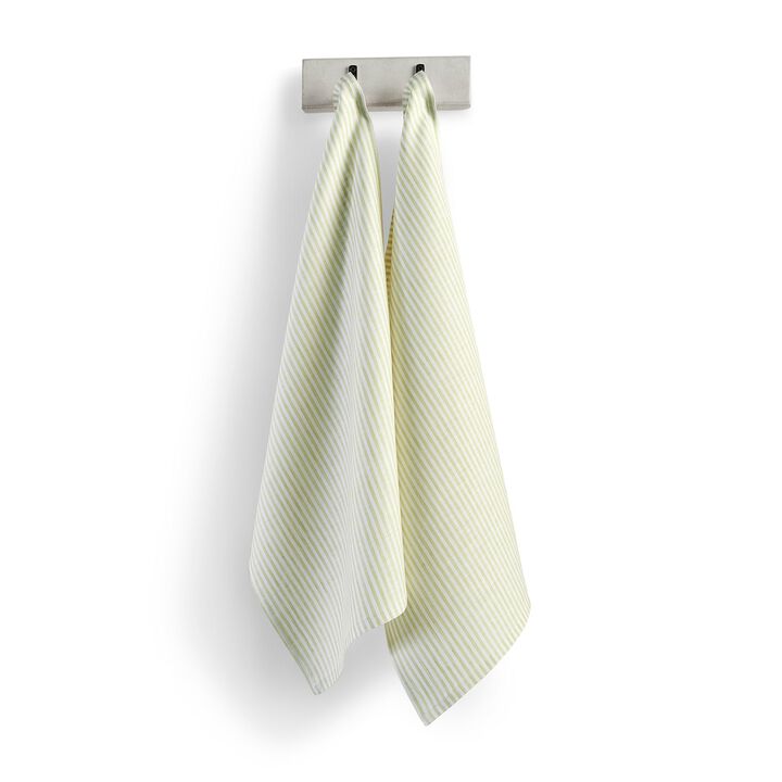 Solino Home 100% Pure Linen Kitchen Towels Set of 2 - 17 x 26 Inch | Narrow Stripe