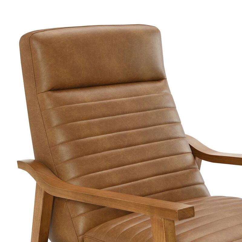 Comfort Pointe Arthur Wood Arm Push Back Recliner - Burnished Brown
