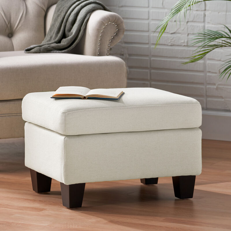 Merax Modern Upholstered Ottoman with Wooden Legs