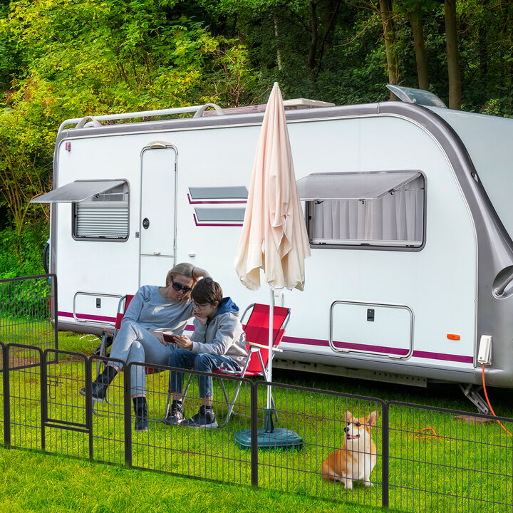 16-Panel Dog Playpen with Lock and Extra-Large Door – Secure Indoor & Outdoor Pet Enclosure
