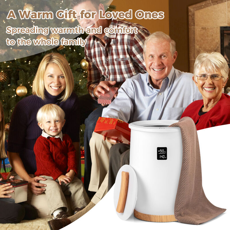 Heated Towel Warmer with LED Display and Button Control