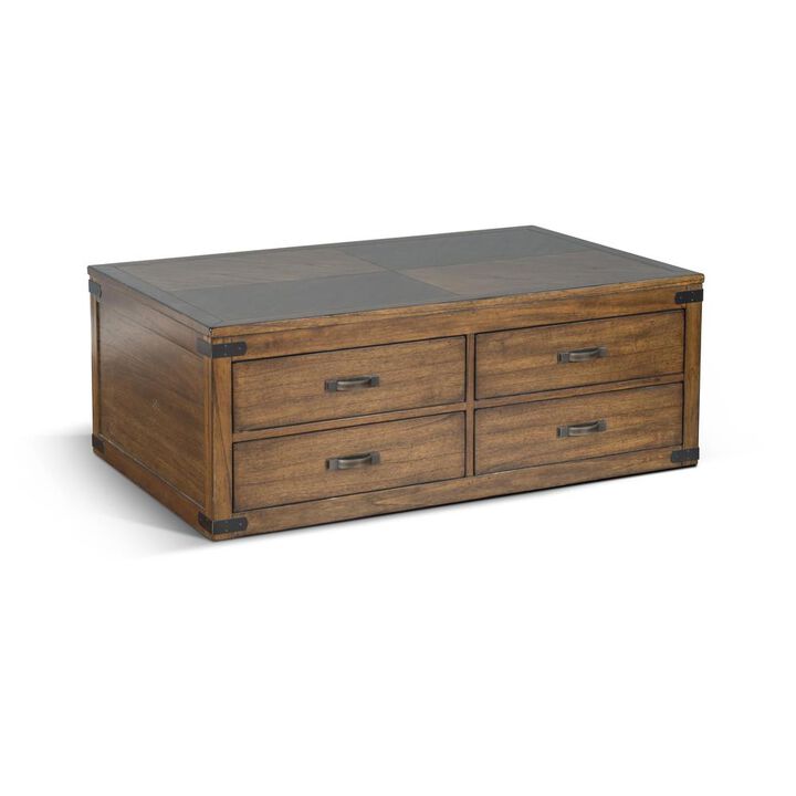 Sunny Designs Coffee Table with 4 Drawer & Caster