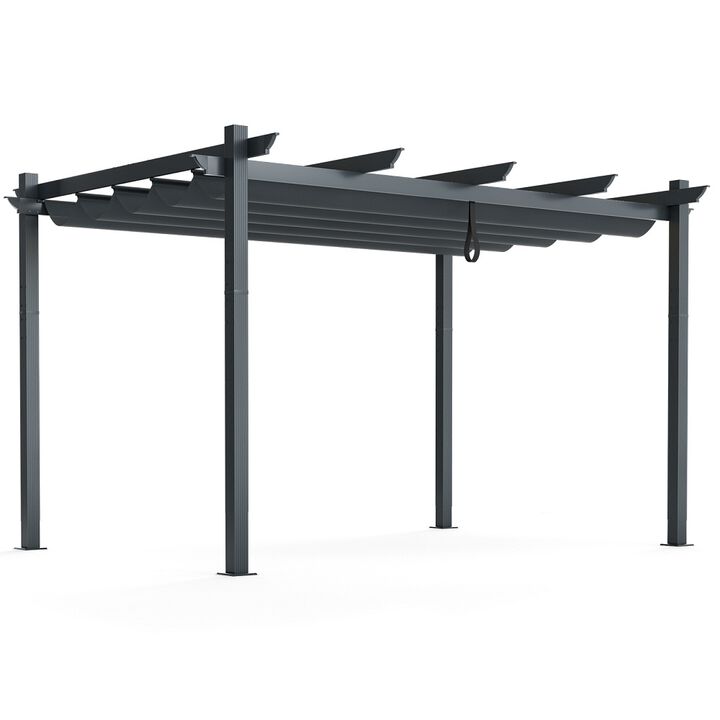 10 x 13 Feet Outdoor Aluminum Retractable Pergola Canopy Shelter 10 x 13 Feet Outdoor Aluminum Retractable Pergola Canopy Shelter