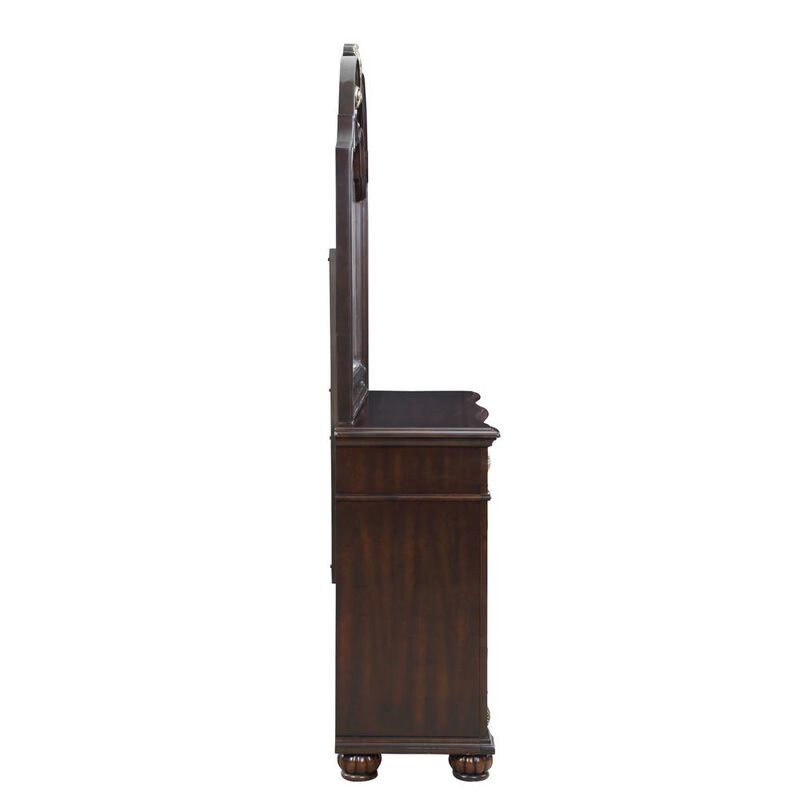 New Classic Furniture Furniture Maximus Solid Wood Dresser in Madeira Brown