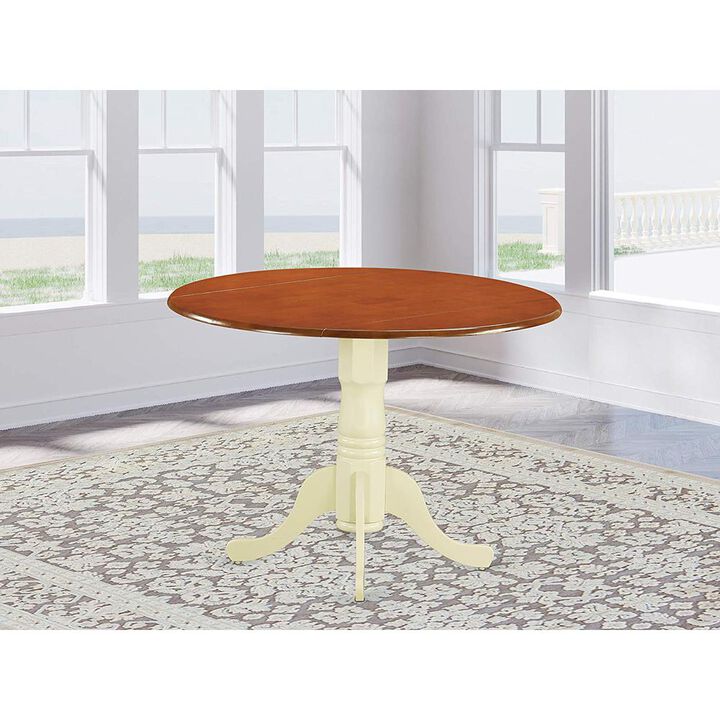 East West Furniture Dining Table Mahogany & Black, DLT-MBK-TP