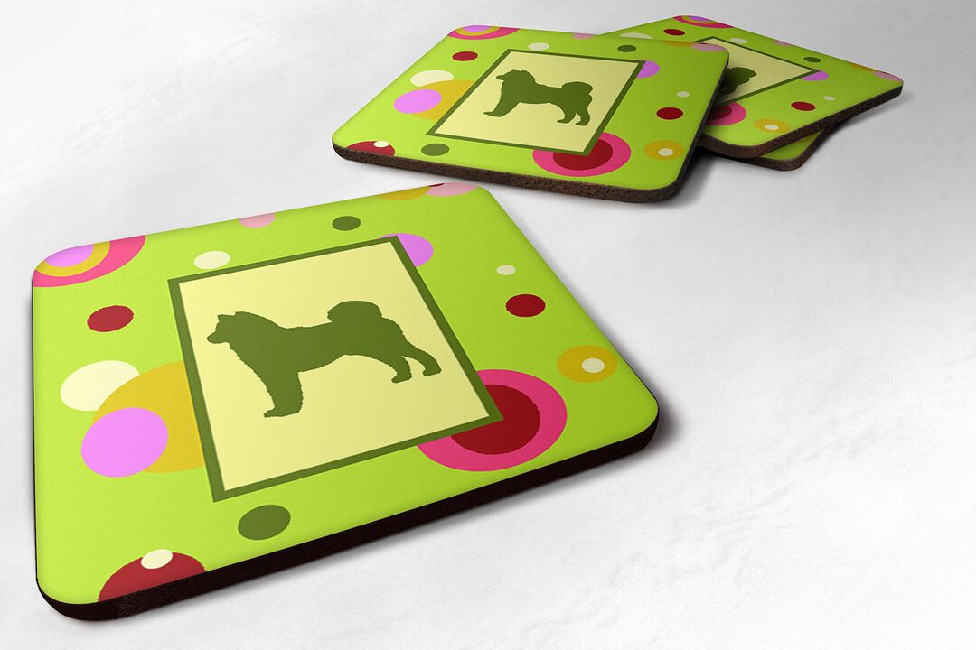 Caroline's Treasures CK1149FC Shiba Inu Foam Coasters (Set of 4), 3.5 H x 3.5 W, Multicolor
