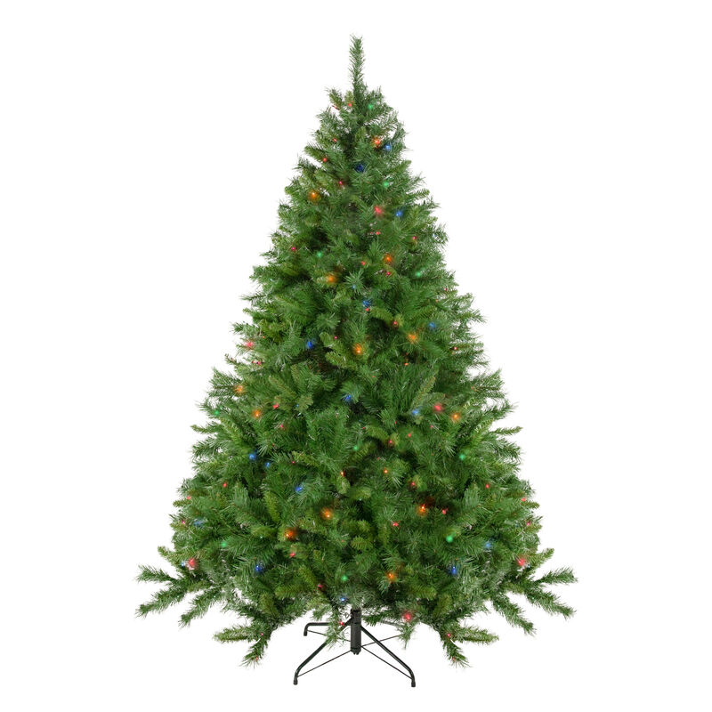 7.5' Pre-Lit Chatham Pine Artificial Christmas Tree  Multi-Color Lights