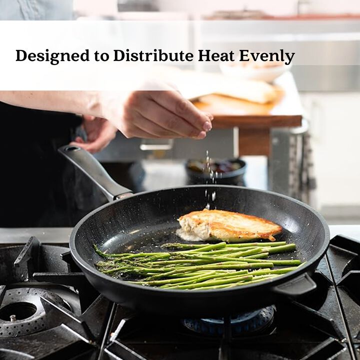 Alva Energy Ceramic Nonstick Frying Pan 12.6" Scratch Resistant Cast Aluminum Healthy Cooking Pan, Stay Cool Handle, Non Toxic, Easy to Clean, Compatible with All Stovetops & Induction Safe