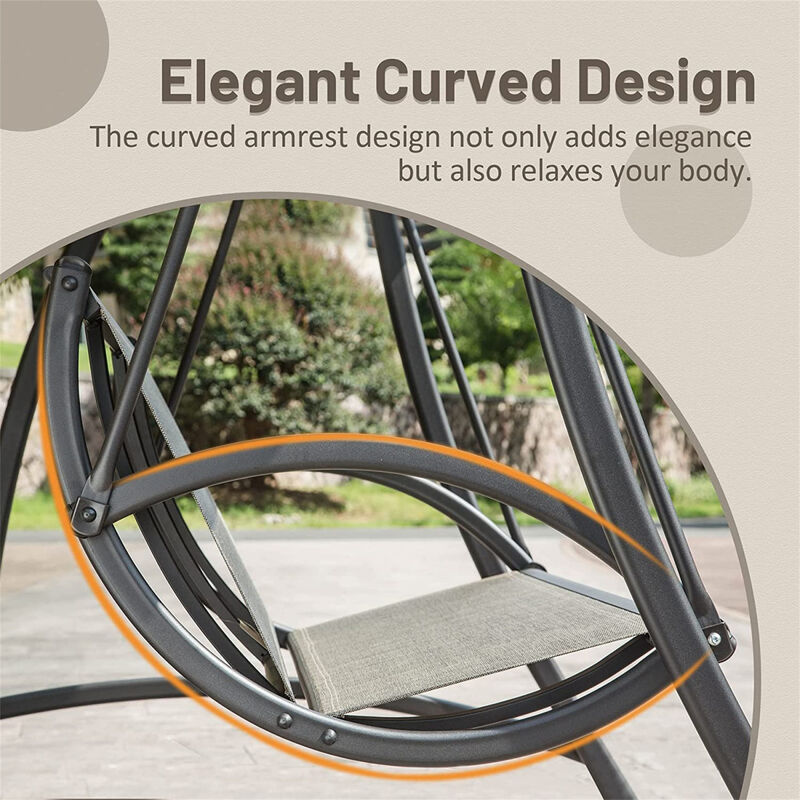 Adjustable Canopy Patio Swing with Steel Frame